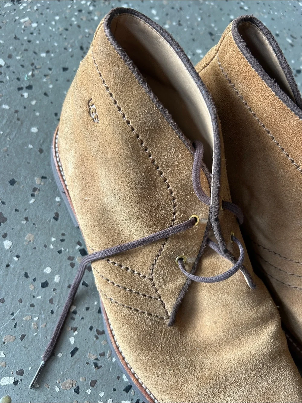 UGG Men's Suede Chukka Boots in Tan with Brown Laces